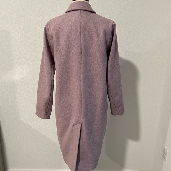 Abercrombie & Fitch The A&F Dad Coat Lilac Wool Blend Oversized - Picture 6 of 11